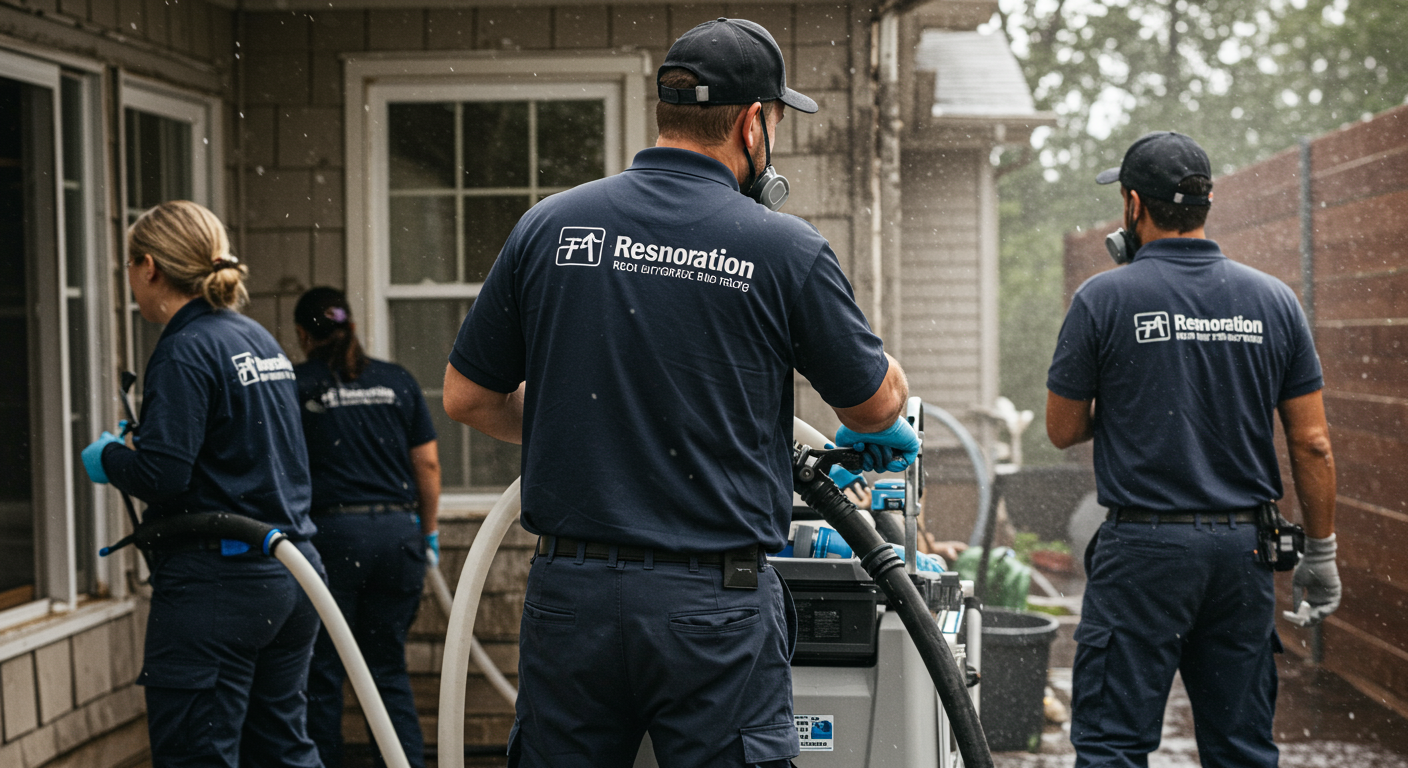 Satisfied Homeowners with Restoration Team